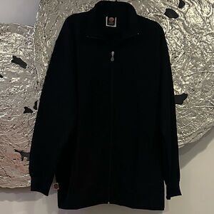 The Rock XXL Full Zip Lightweight Ribbed Black Jacket by Italian Nando Di Biase
